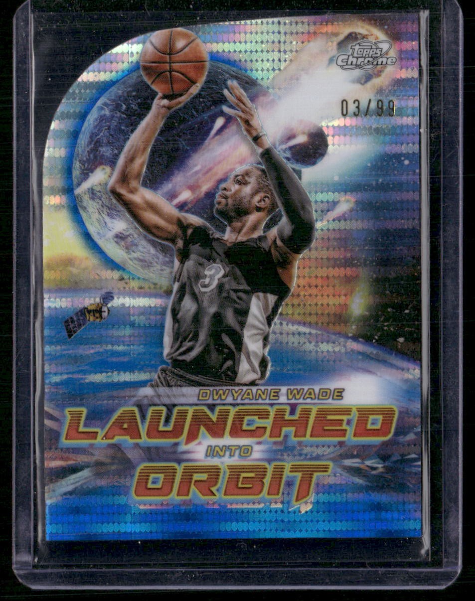 2023-24 Topps Chrome Cosmic Dwyane Wade Launched Orbit Blue Moon Refractors #/99