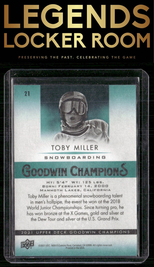 2021 Upper Deck Goodwin Champions #NNO Toby Miller Blank Back