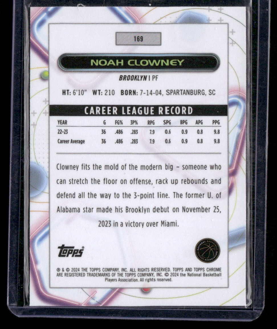 2023-24 Topps Chrome Cosmic #169 Noah Clowney Pink Galaxy Refractors