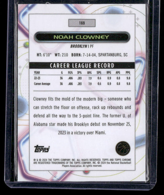 2023-24 Topps Chrome Cosmic #169 Noah Clowney Pink Galaxy Refractors