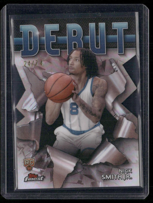2023-24 Finest #D-18 Nick Smith Jr. Debut Refractors Die Cut #/74