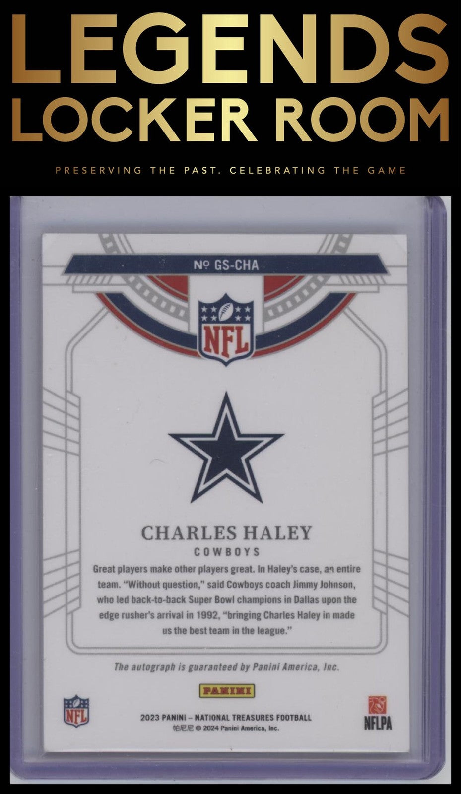 2023 Panini National Treasures Charles Haley NFL Greatest Signatures #/99