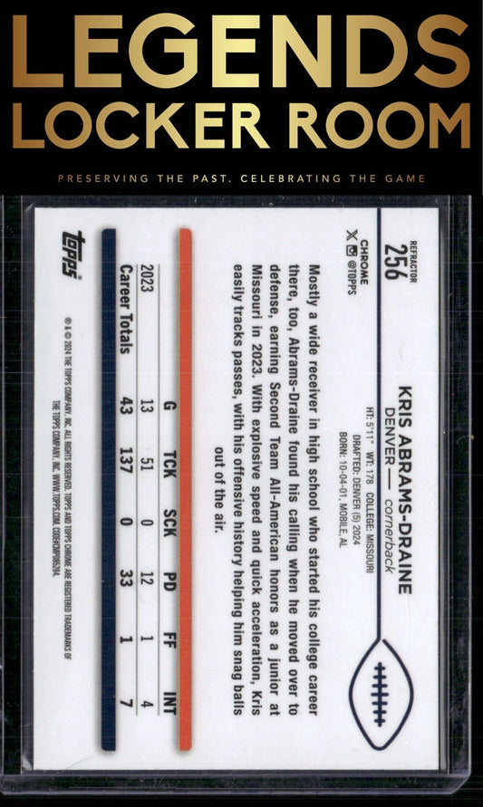 2024 Topps Chrome #256 Kris Abrams-Draine Refractor