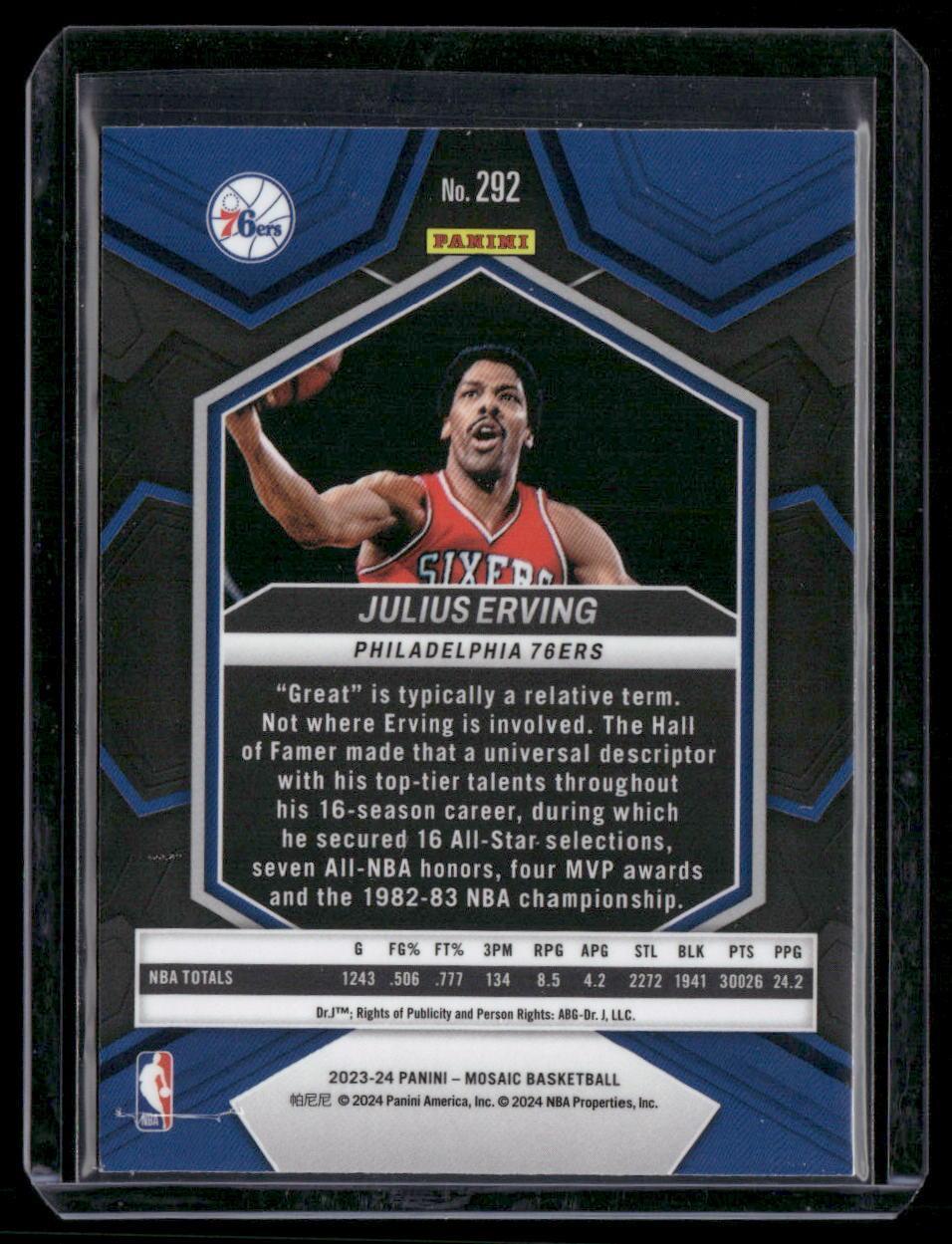 2023-24 Panini Mosaic #292 Julius Erving