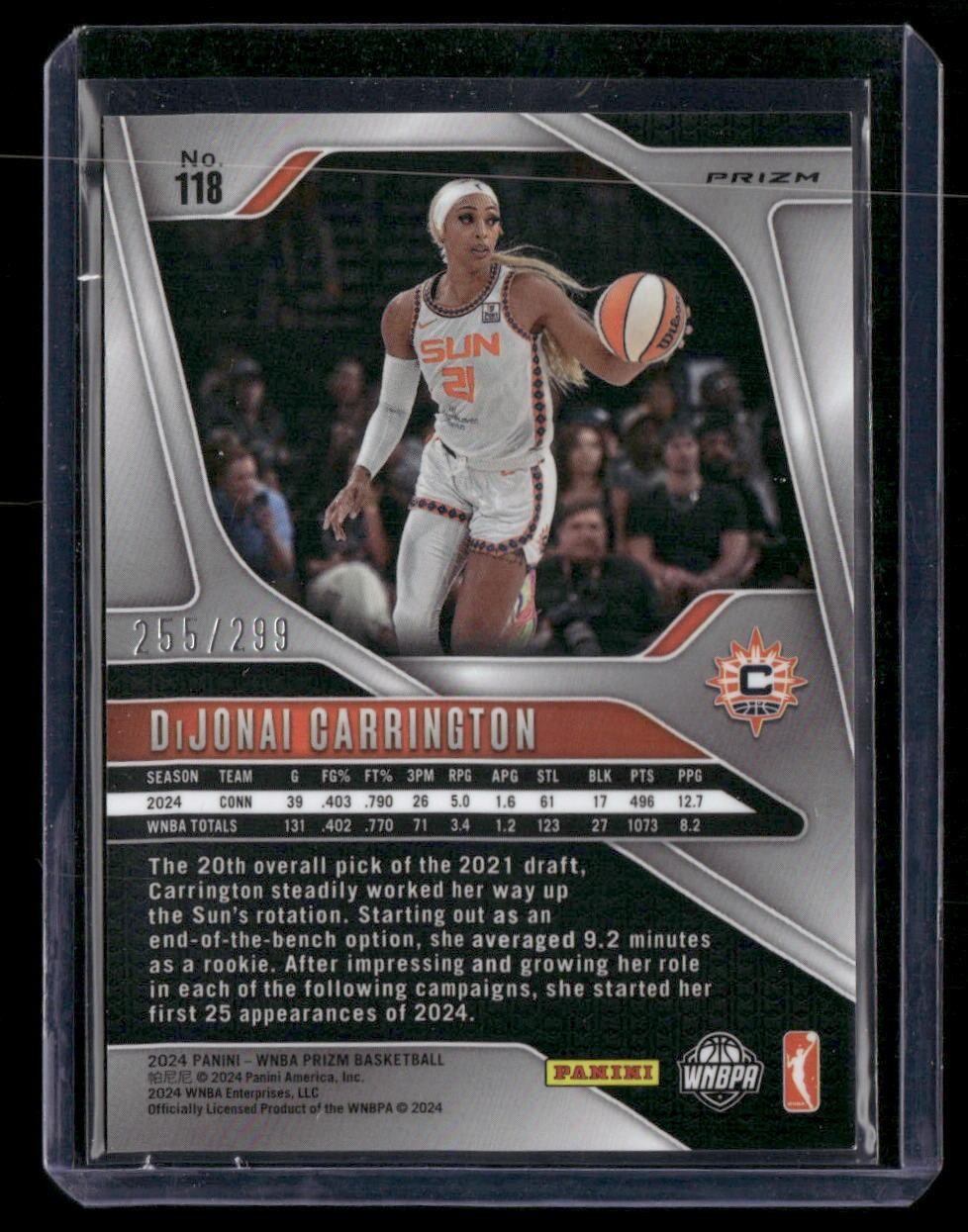 2024 Panini Prizm WNBA #118 DiJonai Carrington Red Prizms #/299