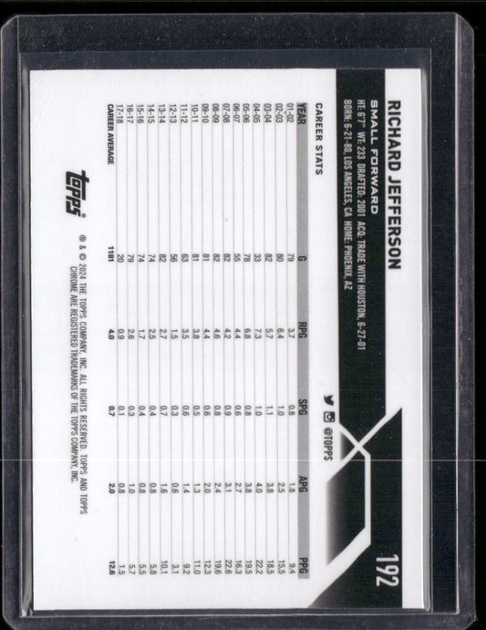 2023-24 Topps Chrome #192 Richard Jefferson Purple Geometric #/119