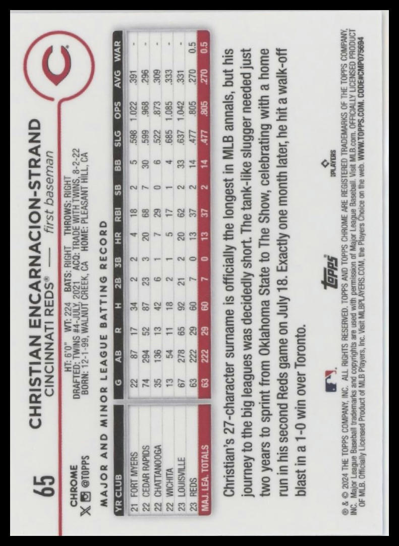 2024 Topps Chrome #65 Christian Encarnacion-Strand