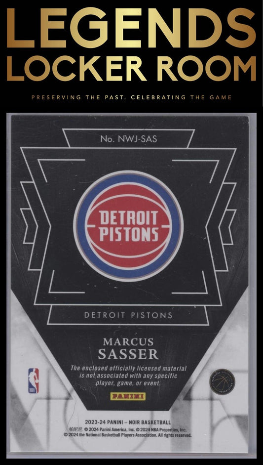 2023-24 Panini Noir #NWJ-SAS Marcus Sasser New Wave Jerseys #/99