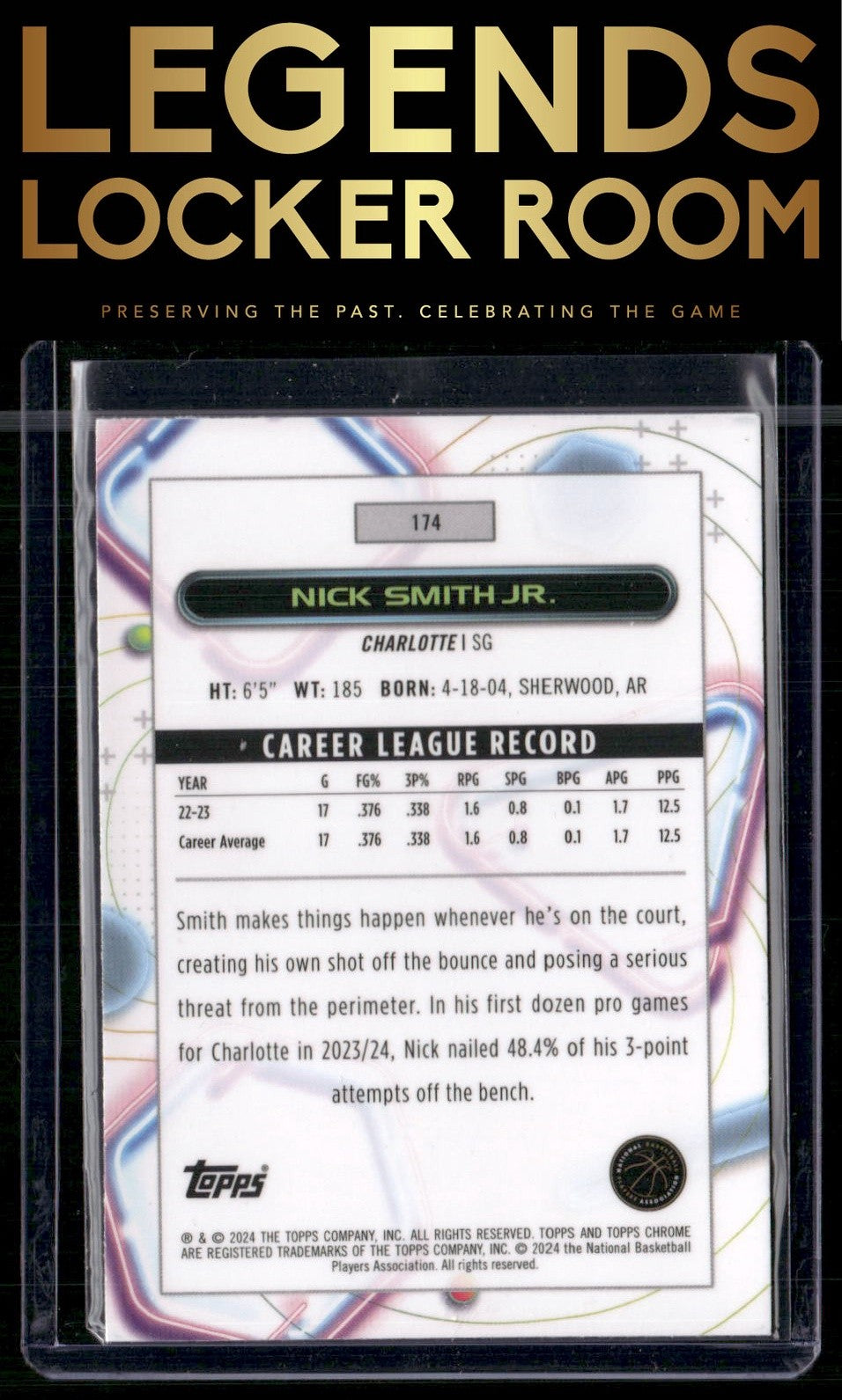 2023-24 Topps Chrome Cosmic #174 Nick Smith Jr.