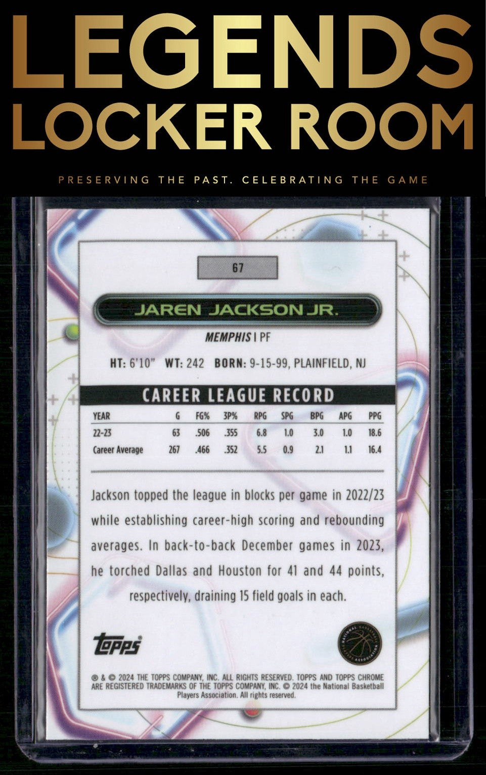 2023-24 Topps Chrome Cosmic #67 Jaren Jackson Jr.