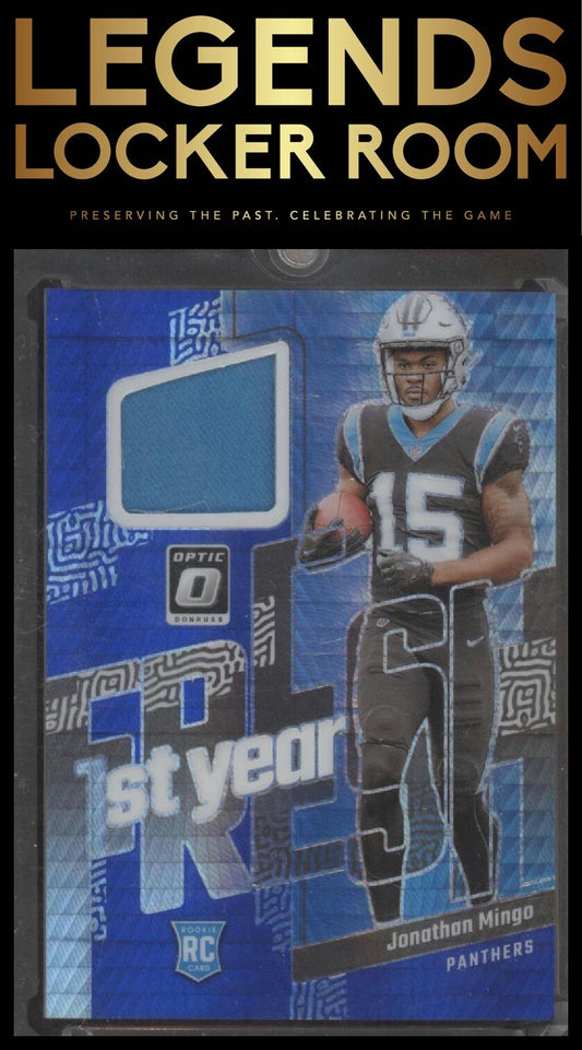 2023 Donruss Optic #FYF-JM Jonathan Mingo First Year Fresh Blue Hyper