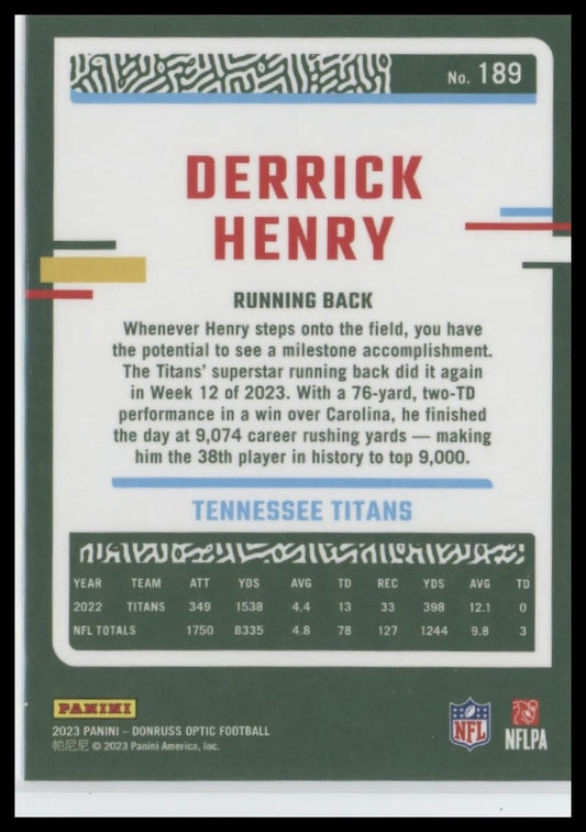 2023 Donruss Optic #189 Derrick Henry