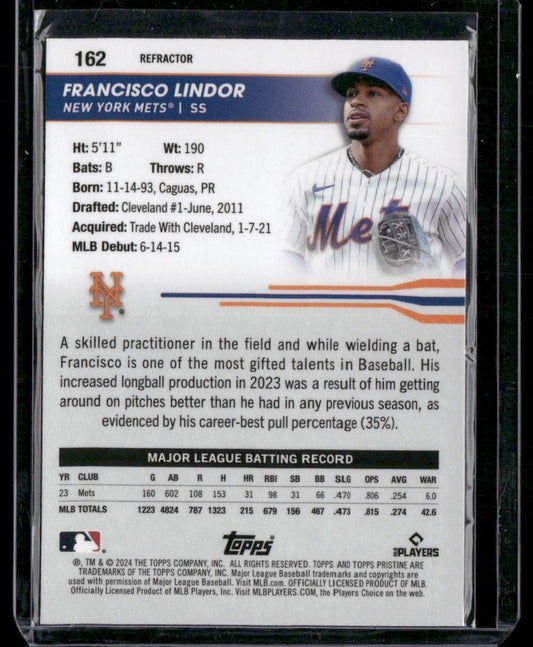 2024 Topps Pristine #162 Francisco Lindor Pristine Refractors