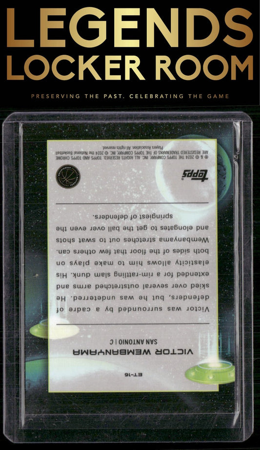2023-24 Topps Chrome Cosmic #ET-16 Victor Wembanyama Extraterrestrial Talent