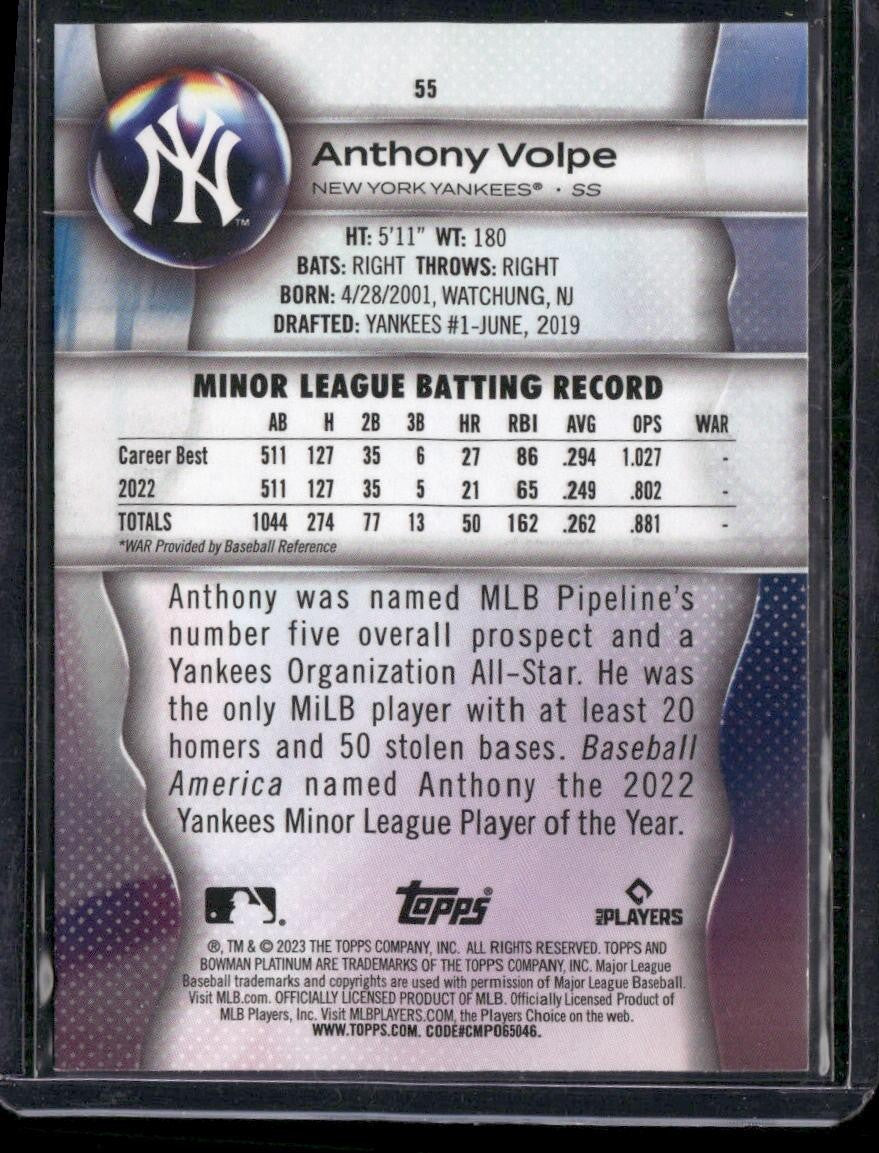 2023 Bowman Platinum #55 Anthony Volpe