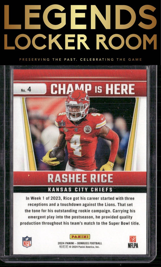 2024 Donruss #4 Rashee Rice Champ is Here Holo #/100