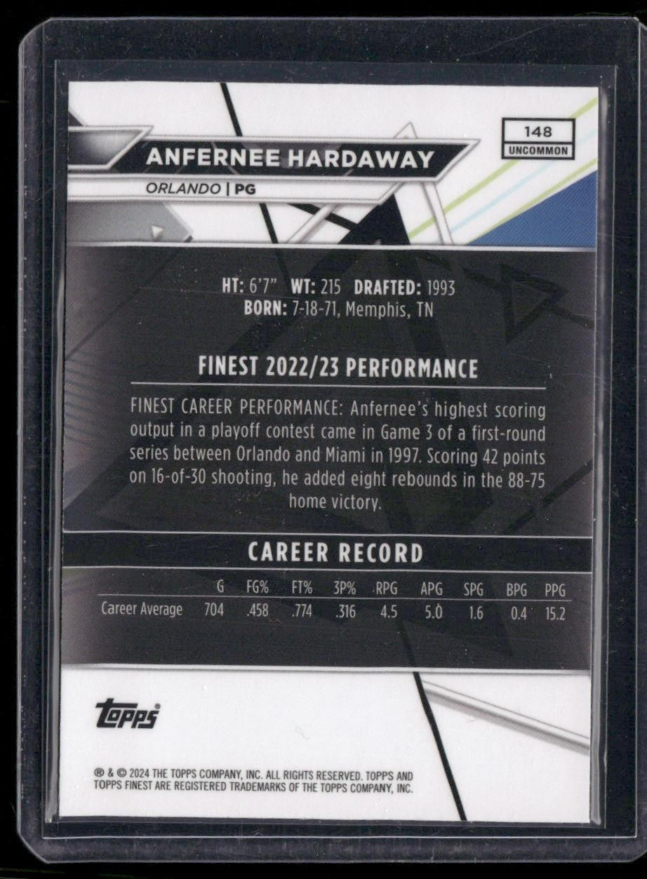2023-24 Finest #148 Anfernee Hardaway Blue Checkerboard Refractors #/75