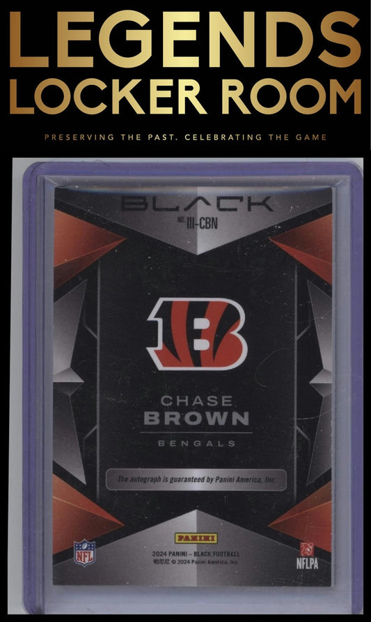 2024 Panini Black #III-CBN Chase Brown Instant Impact Ink #/249