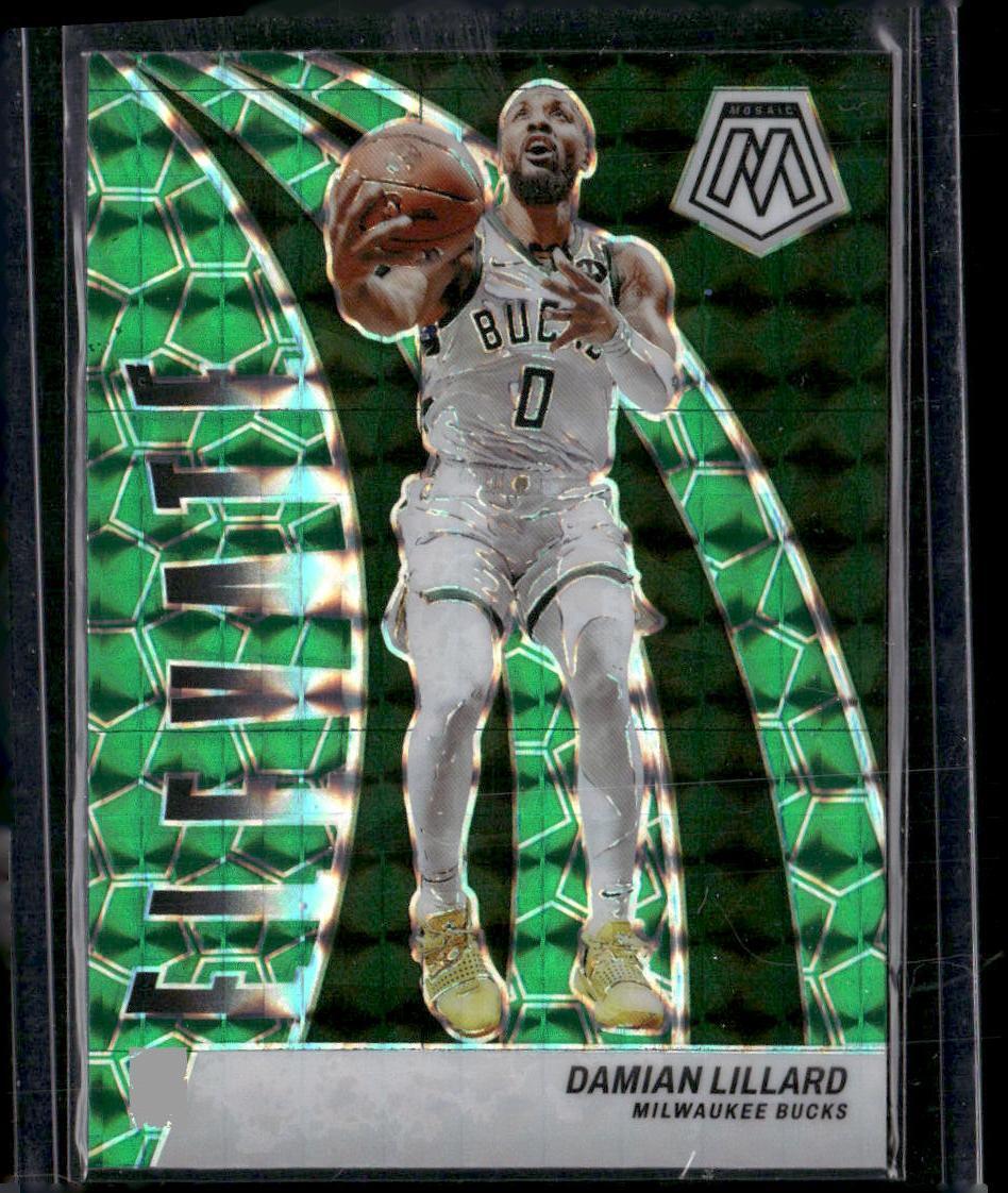 2023-24 Panini Mosaic #14 Damian Lillard Elevate Mosaic Green
