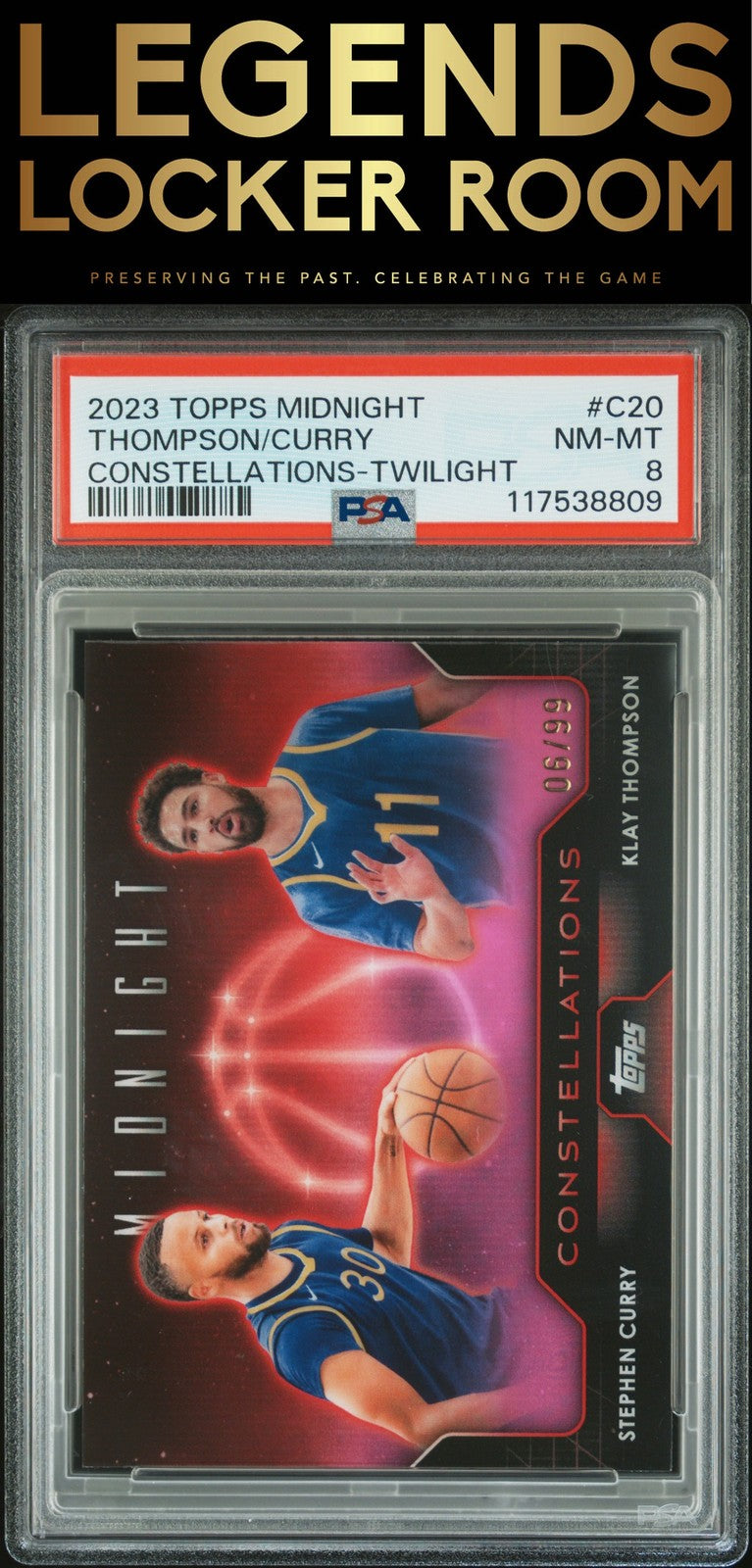 2023 Topps Midnight Constellations Thompson/Curry /99 PSA 8
