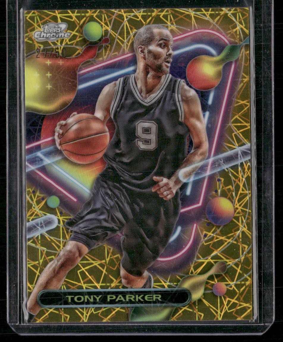 2023-24 Topps Chrome Cosmic #114 Tony Parker Gold Interstellar Refractors #/50