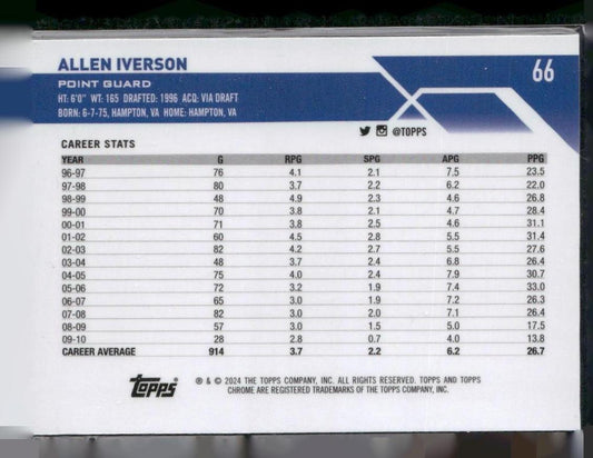 2023-24 Topps Chrome #66 Allen Iverson
