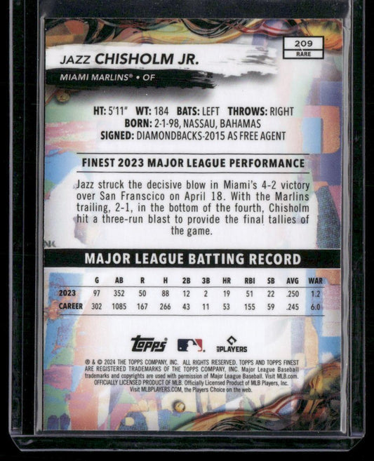 2024 Finest #209 Jazz Chisholm Jr. Checkerboard Refractors