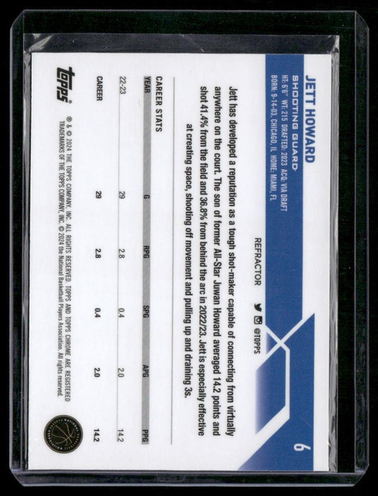 2023-24 Topps Chrome #6 Jett Howard Refractors