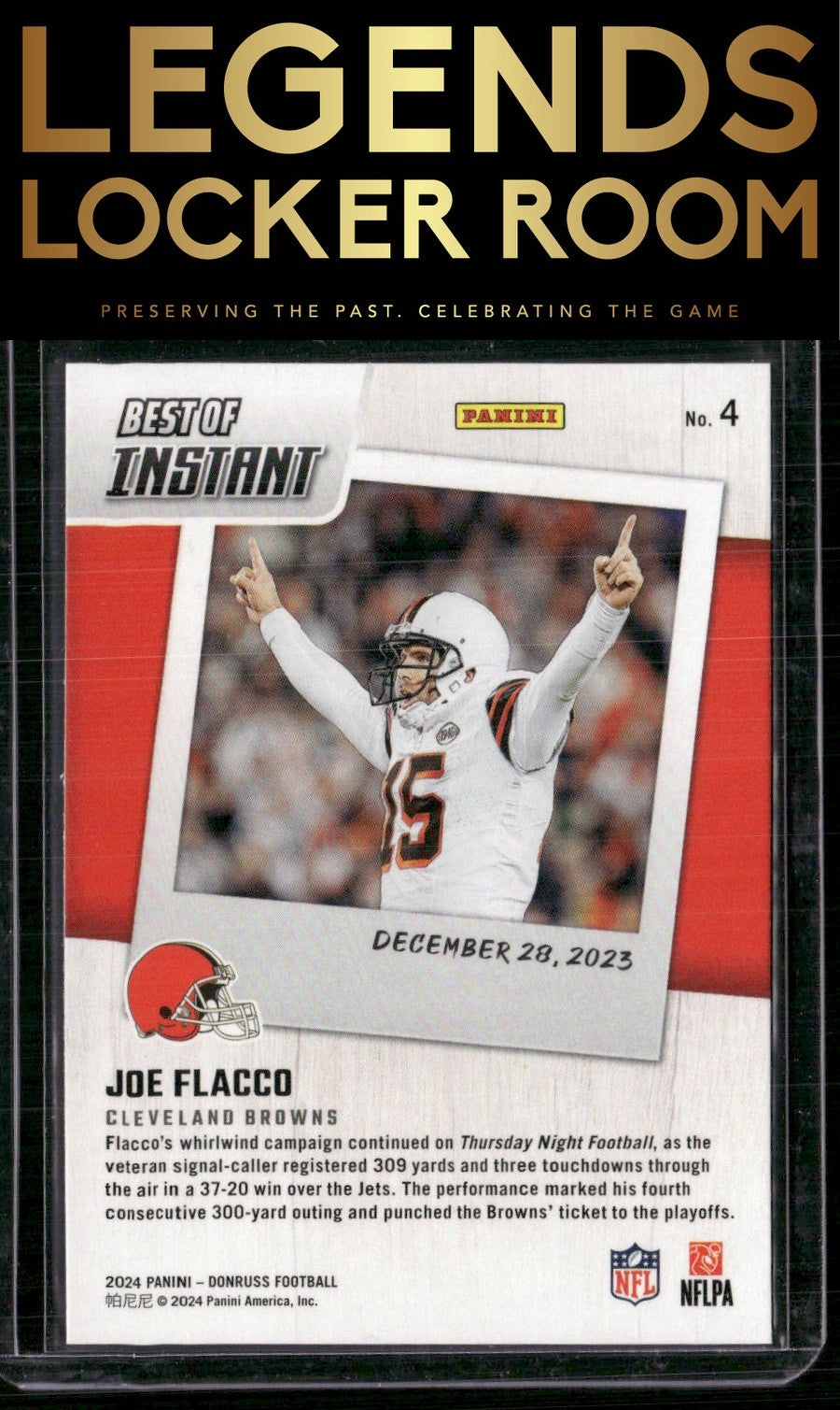 2024 Donruss #4 Joe Flacco Best of Panini Instant