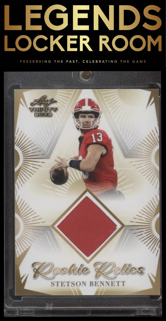 2023 Leaf Trinity #RR-32 Stetson Bennett Rookie Relic Gold