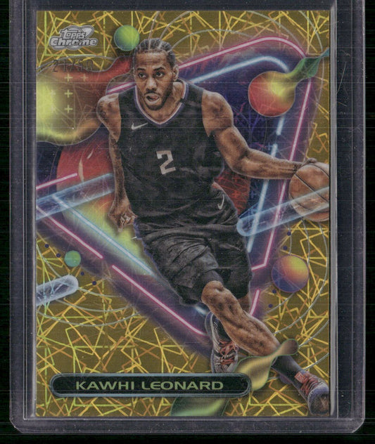 2023-24 Topps Chrome Cosmic #154 Kawhi Leonard Gold Interstellar Refractors #/50