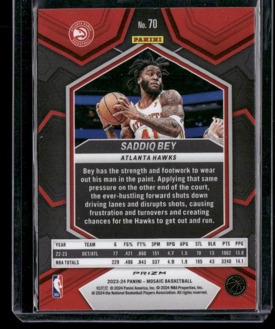 2023-24 Panini Mosaic #70 Saddiq Bey Silver