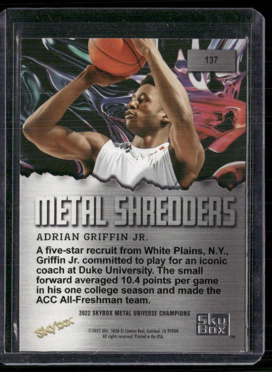 2022 SkyBox Metal Universe Champions #137 Adrian Griffin Jr. Aqua