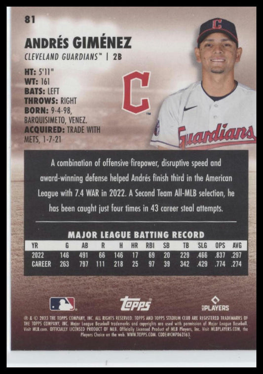 2023 Stadium Club #81 Andrés Giménez