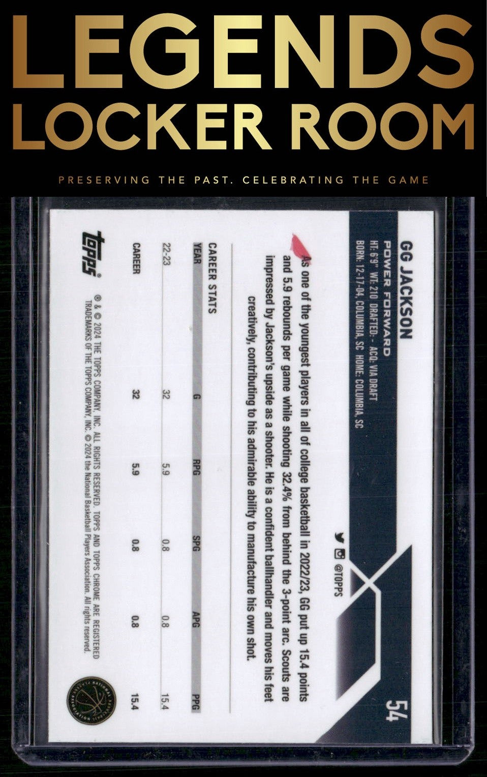 2023-24 Topps Chrome Sapphire Edition #54 GG Jackson