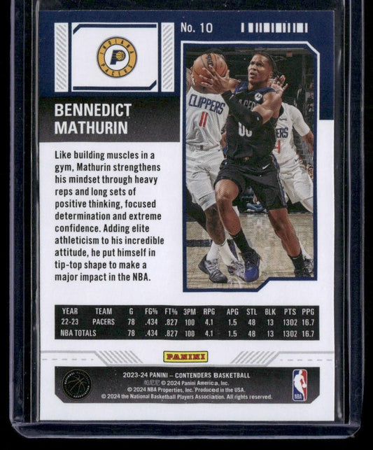 2023-24 Panini Contenders #10 Bennedict Mathurin