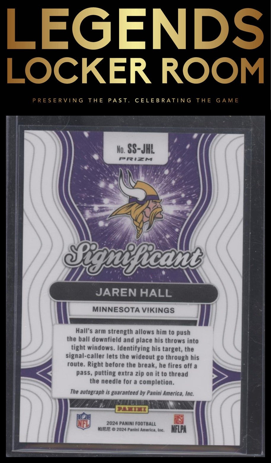 2024 Panini Prizm #SS-JHL Jaren Hall Significant Signatures