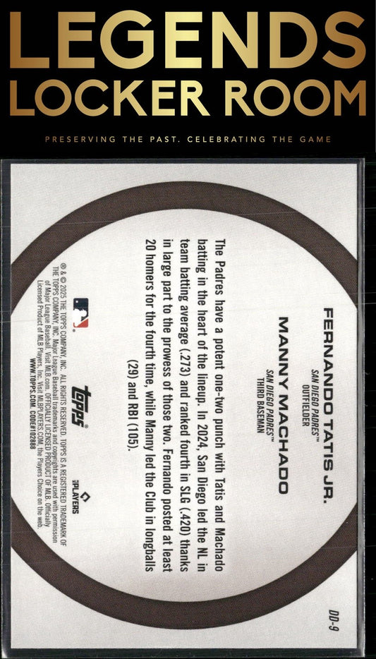 2025 Topps #DD-9 Fernando Tatis Jr. / Manny Machado Dynamic Duos