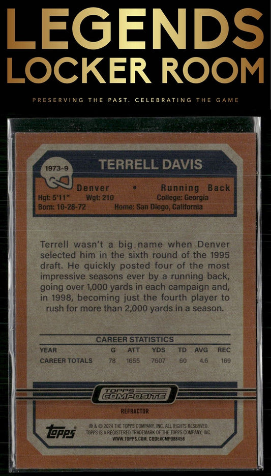 2023 Topps Composite #1973-9 Terrell Davis 1973 Topps Football Refractor