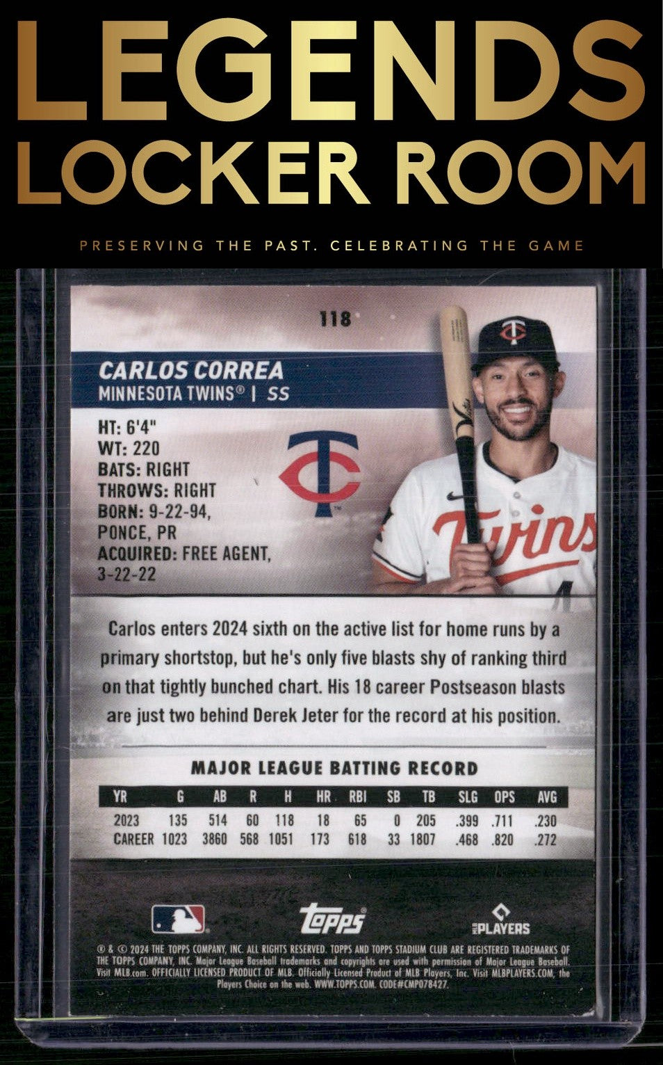 2024 Stadium Club #118 Carlos Correa
