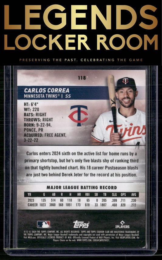 2024 Stadium Club #118 Carlos Correa
