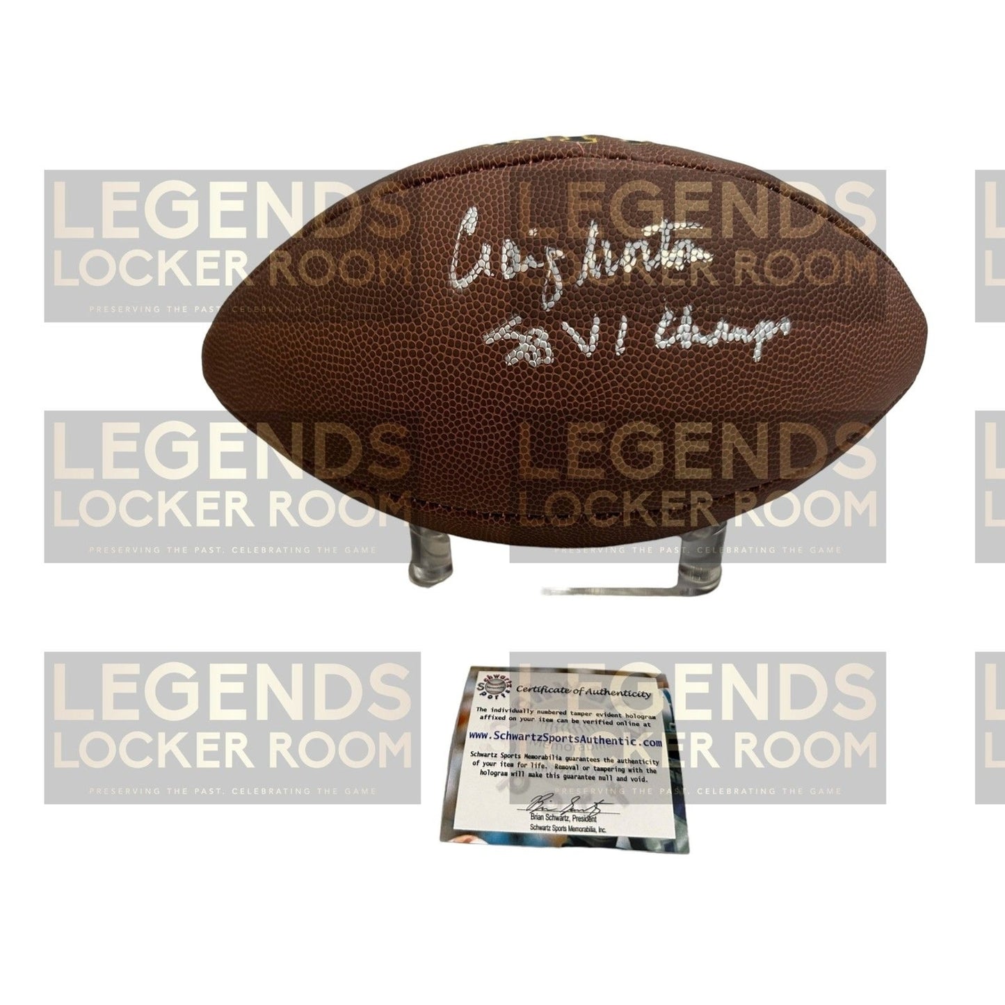 Craig Morton Signed Football Inscribed SB VI Champs Certificate of Authenticity
