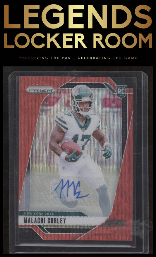 2024 Panini Prizm #369 Malachi Corley Rookie Autographs Red Wave Prizm #/149