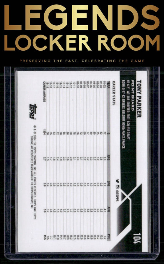 2023-24 Topps Chrome Sapphire Edition #104 Tony Parker