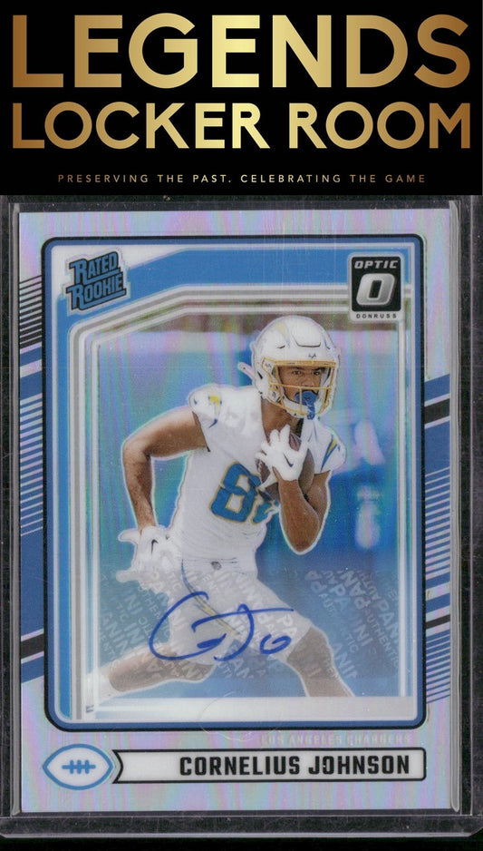 2024 Donruss #377 Cornelius Johnson Optic Rated Rookies Preview Autograph