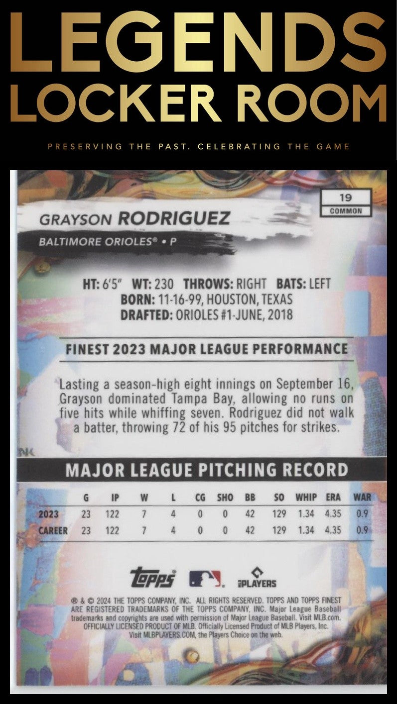 2024 Finest #19 Grayson Rodriguez Checkerboard