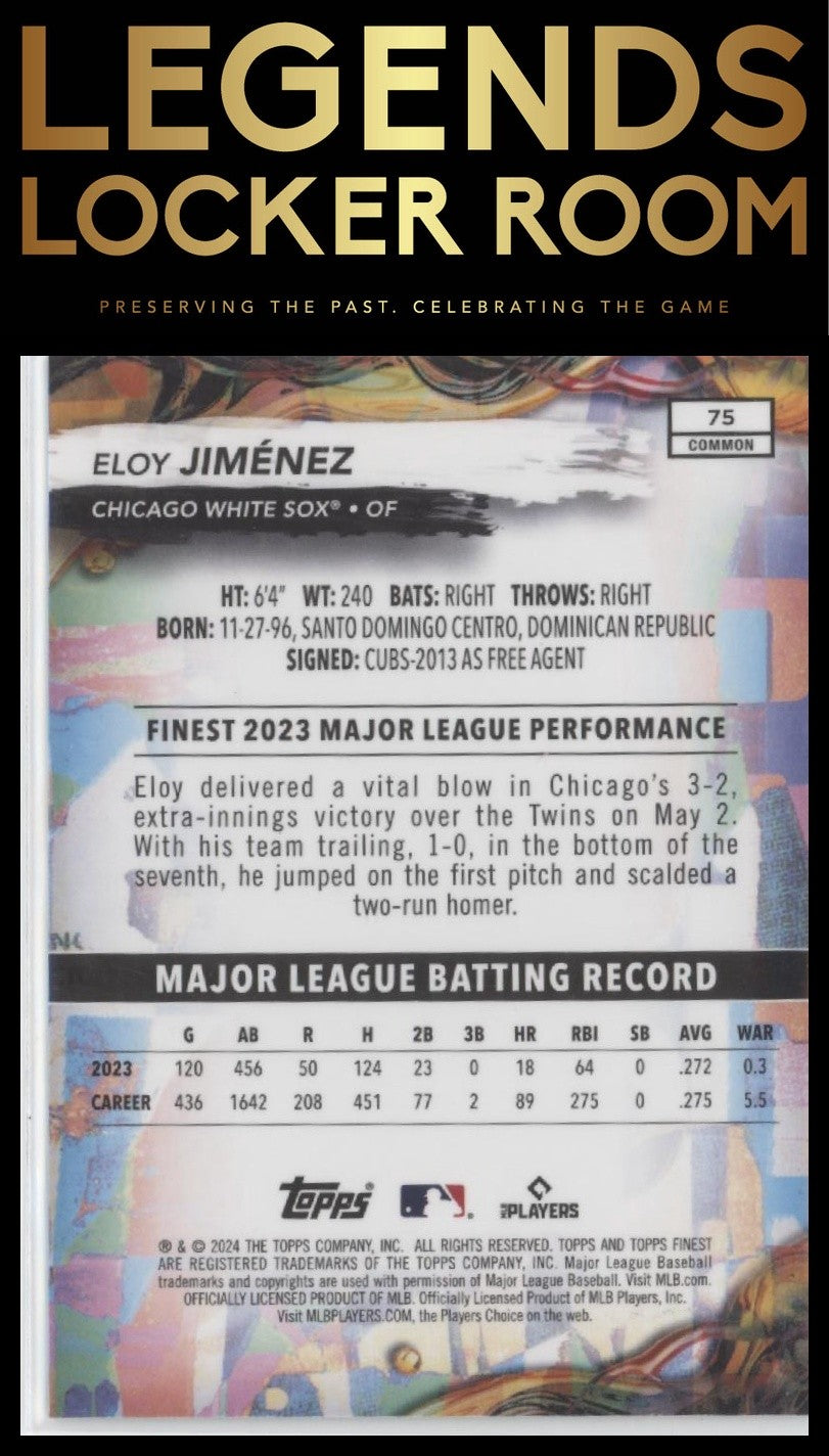 2024 Finest #75 Eloy Jiménez