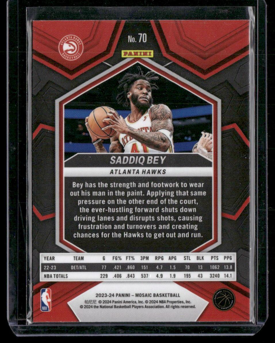 2023-24 Panini Mosaic #70 Saddiq Bey