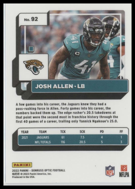 2022 Donruss Optic #92 Josh Allen