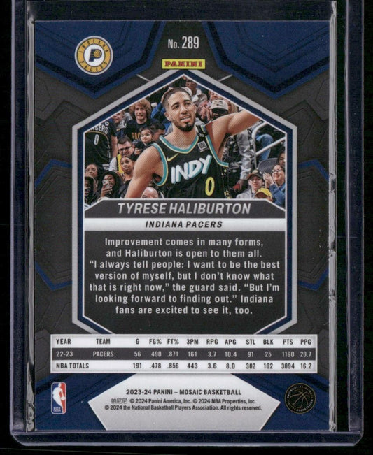 2023-24 Panini Mosaic #289 Tyrese Haliburton